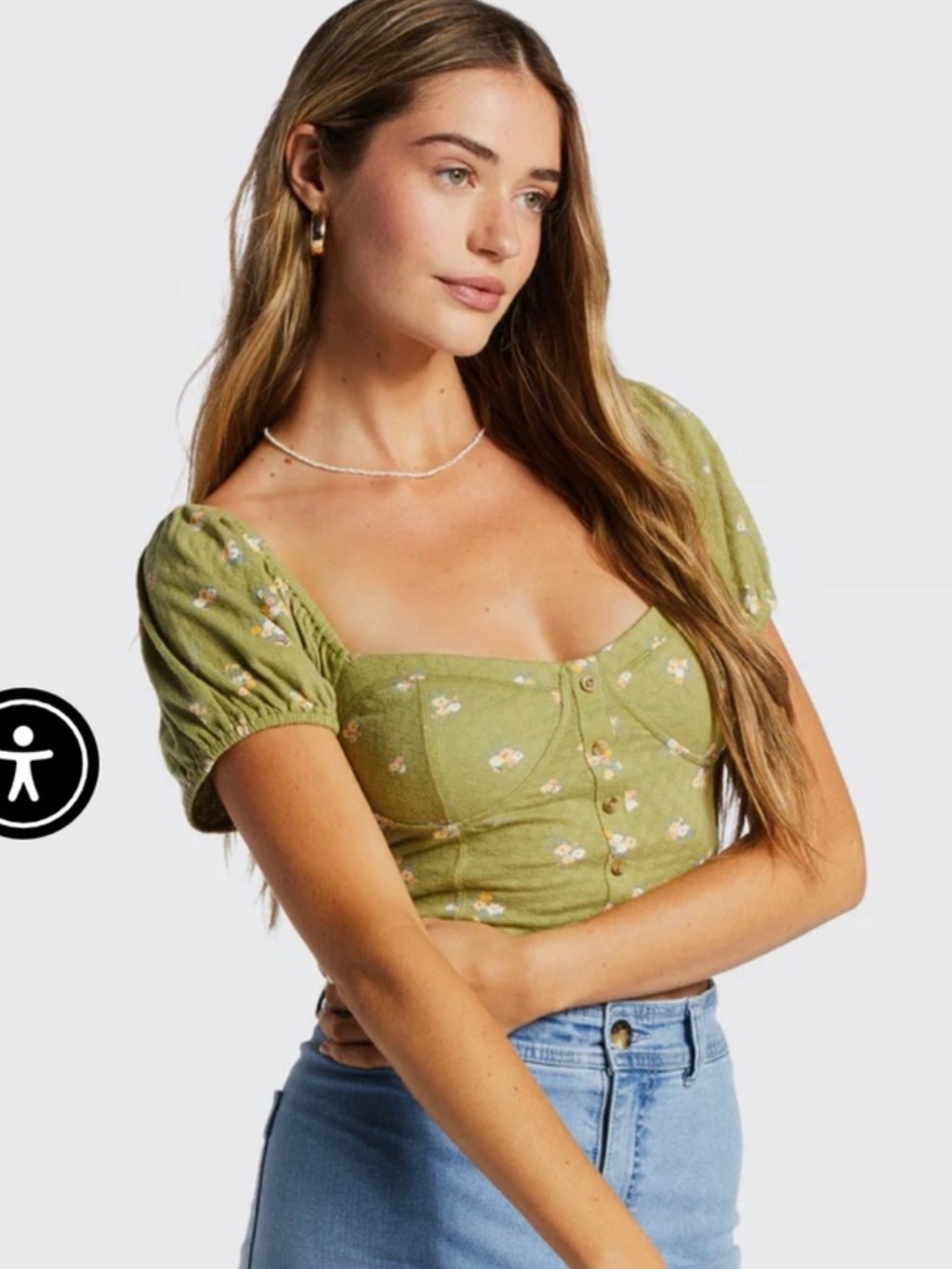 NWT Billabong Olive Green Crop Top